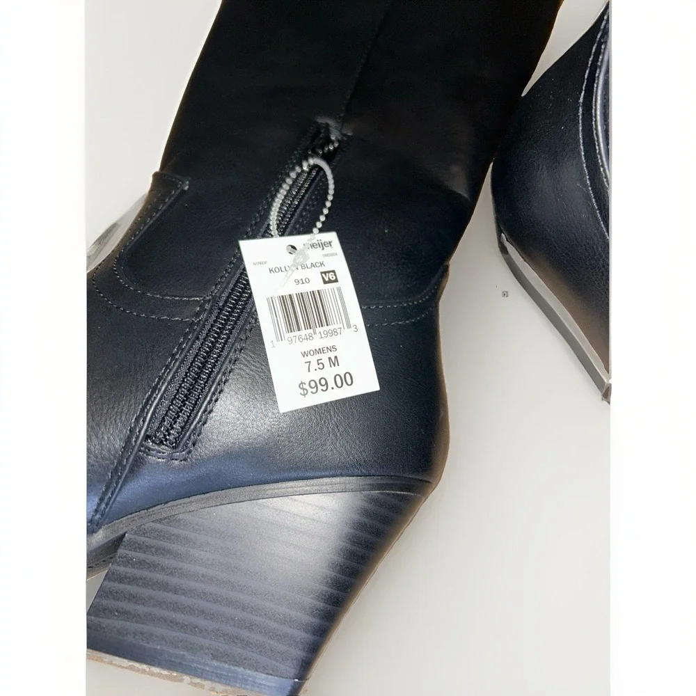 Women's Black Indigo Rd. KOLLYN-Q Tall Block Heeled Fashion Boots Size 7.5